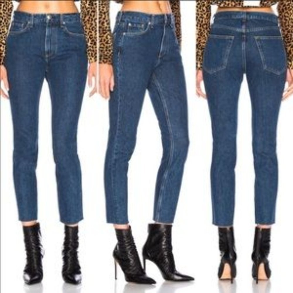Rag and bone High Rise Ankle Skinny Dark Stone